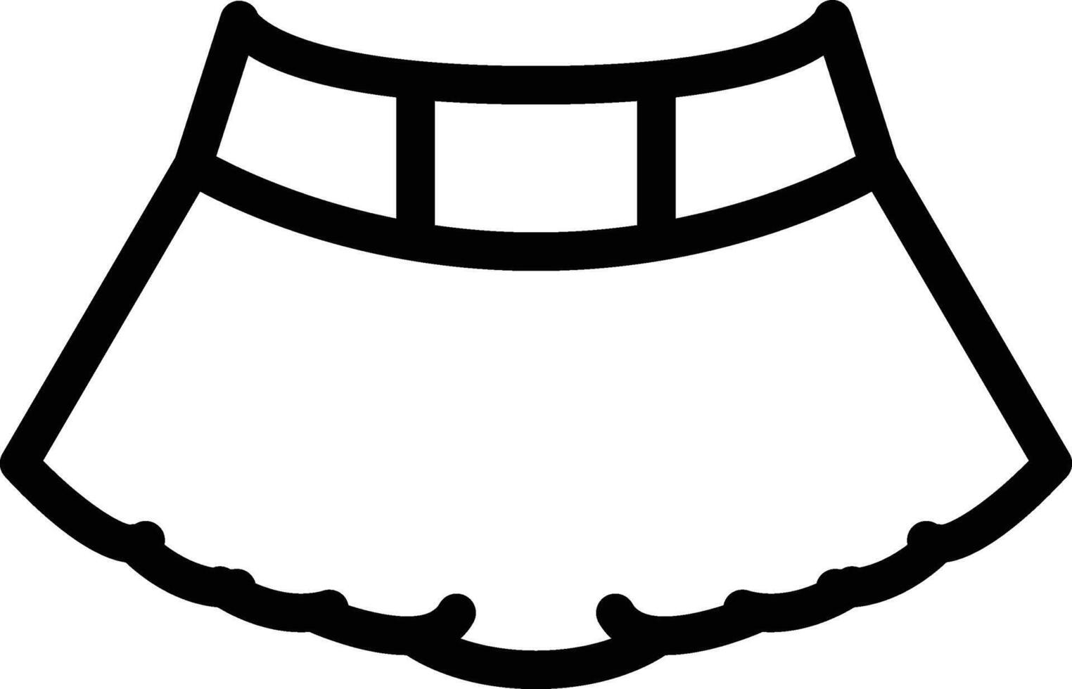 skirt icon outline vector