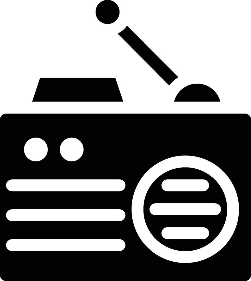 Radio solid icon vector