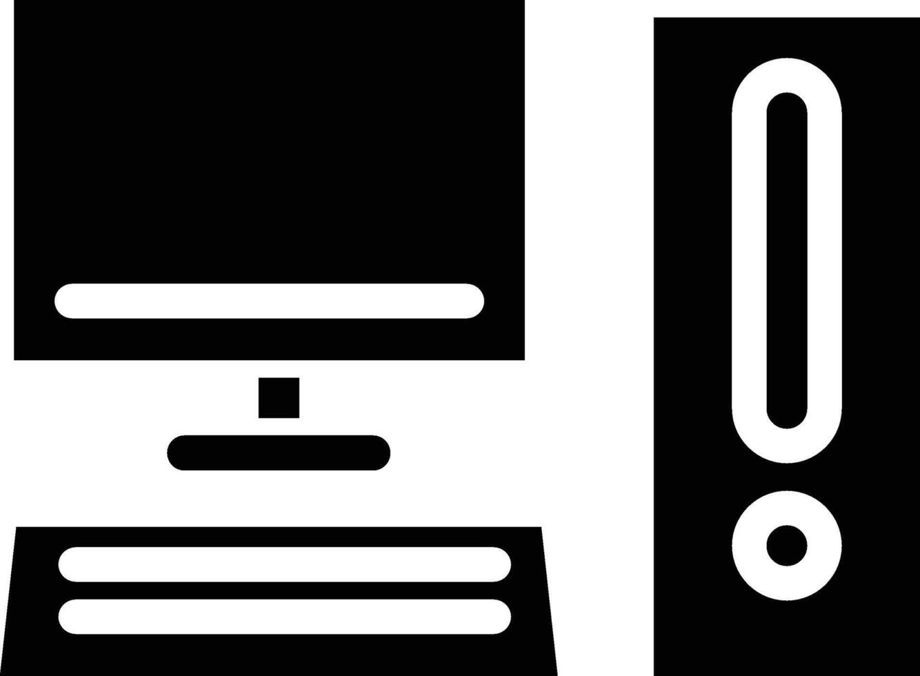 PC solid icon vector