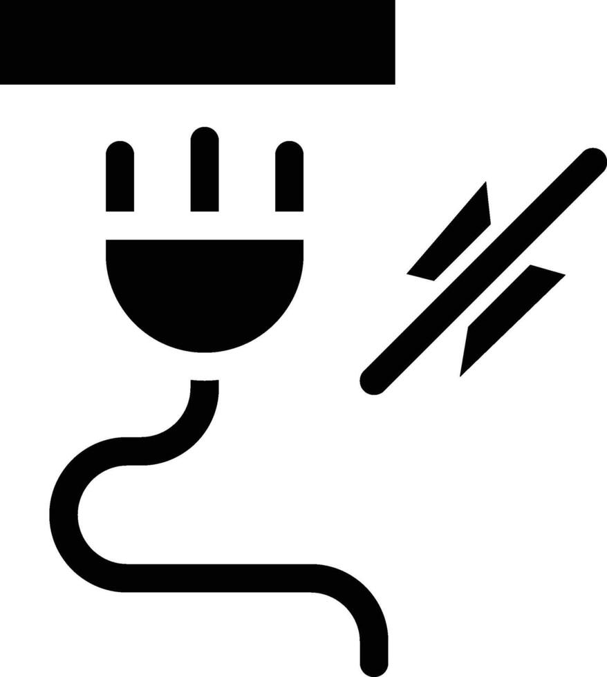 unplugged solid icon vector