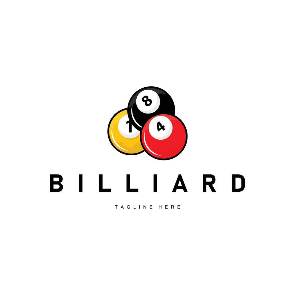 Billiard club logo design game sport template pool table vector