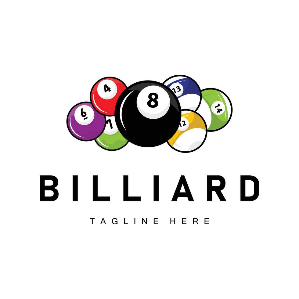 Billiard club logo design game badge sport template vector