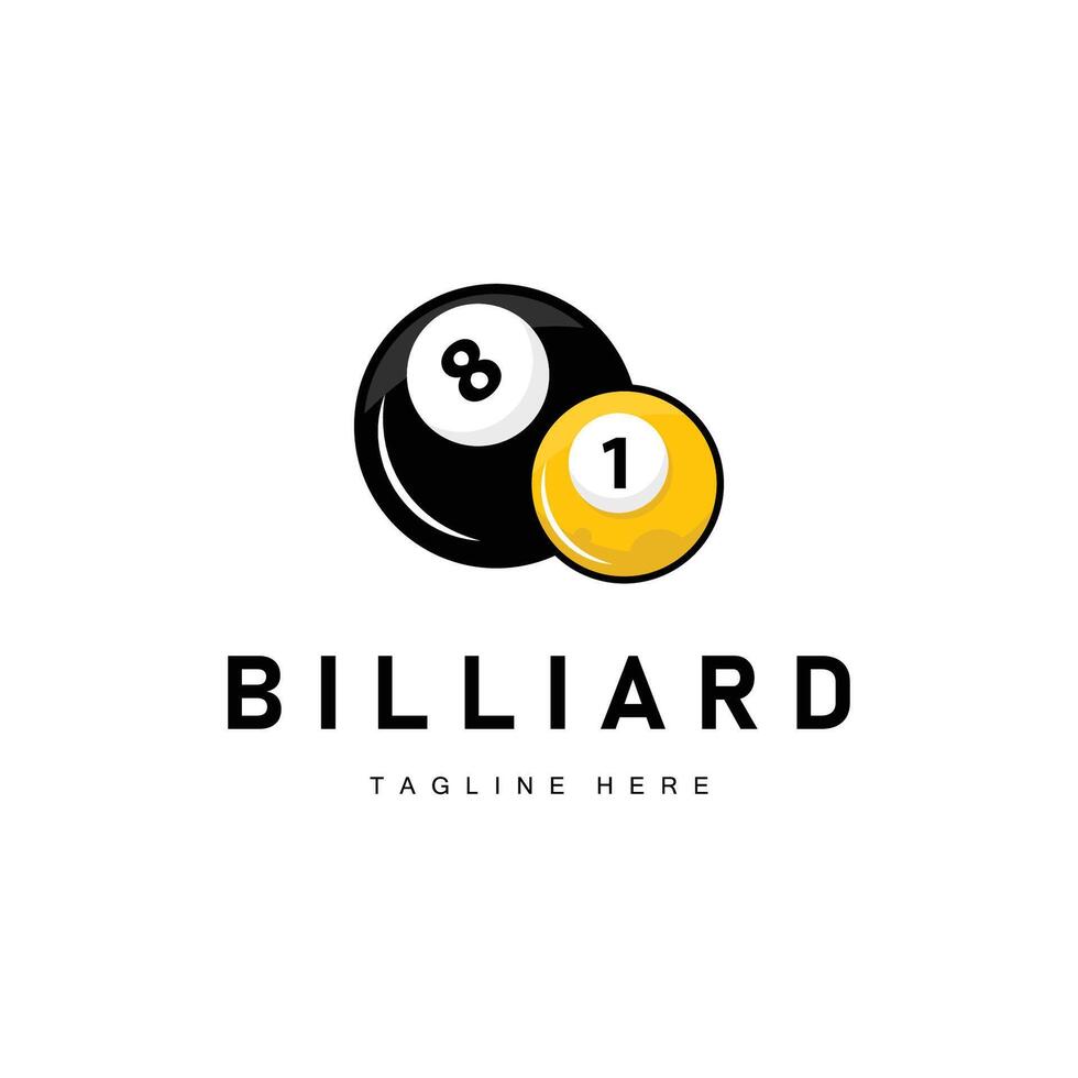 Billiard club logo design game badge sport pool table vector
