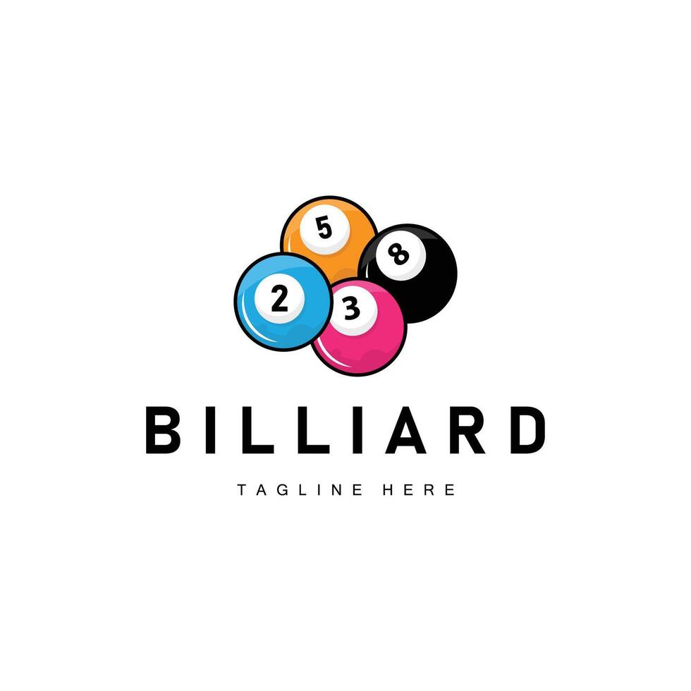 Billiard club logo design game badge sport vector