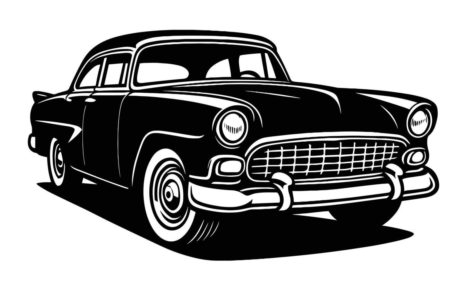 Vintage Classic Car Illustration Retro Vehicle Artwork for Automotive Design vector