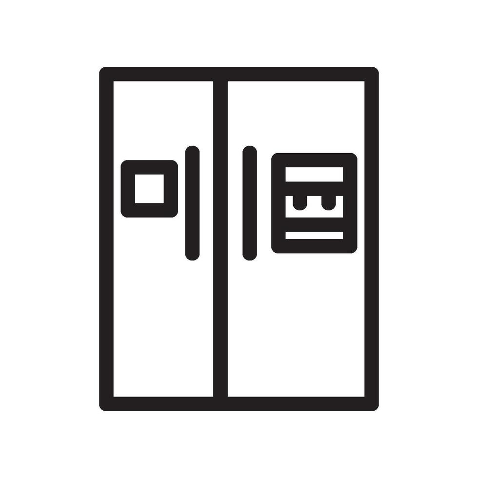 Refrigator Line Icon vector