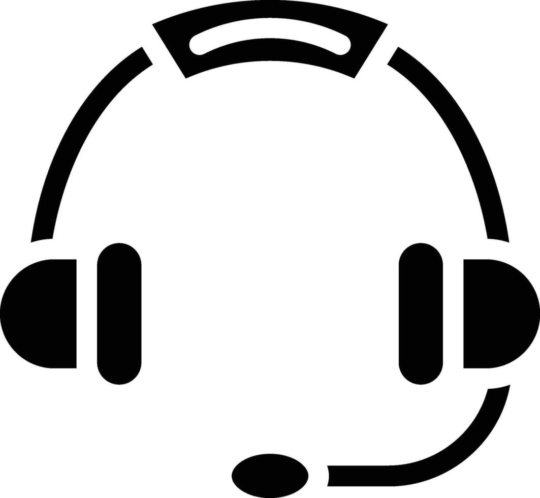 headset solid icon vector