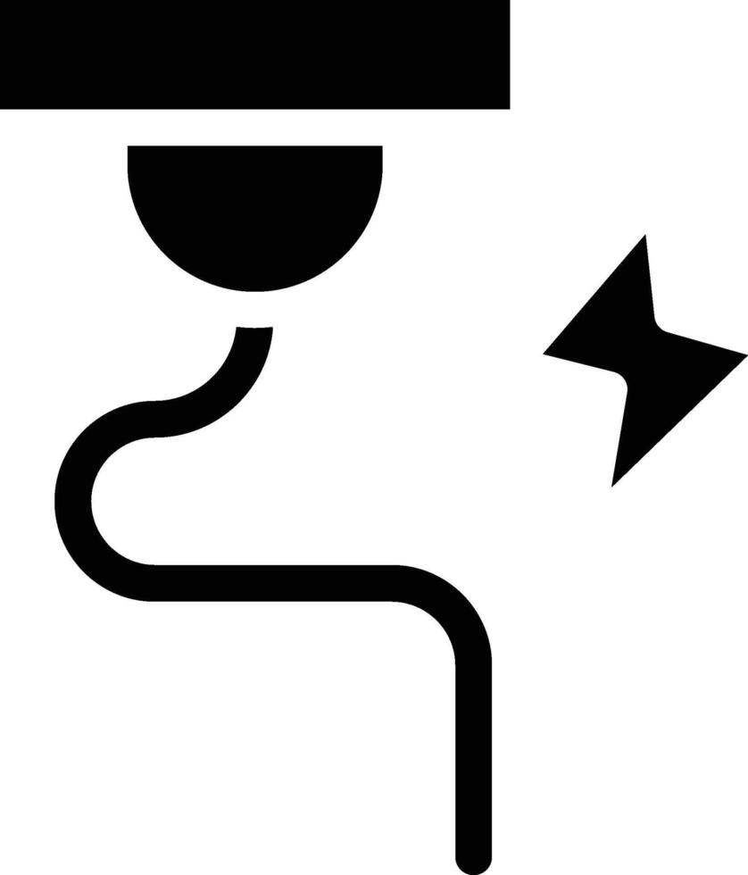 plugged electricity solid icon vector