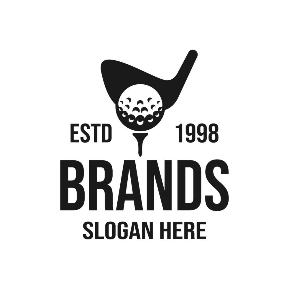 vintage simple logo golf template illustration vector
