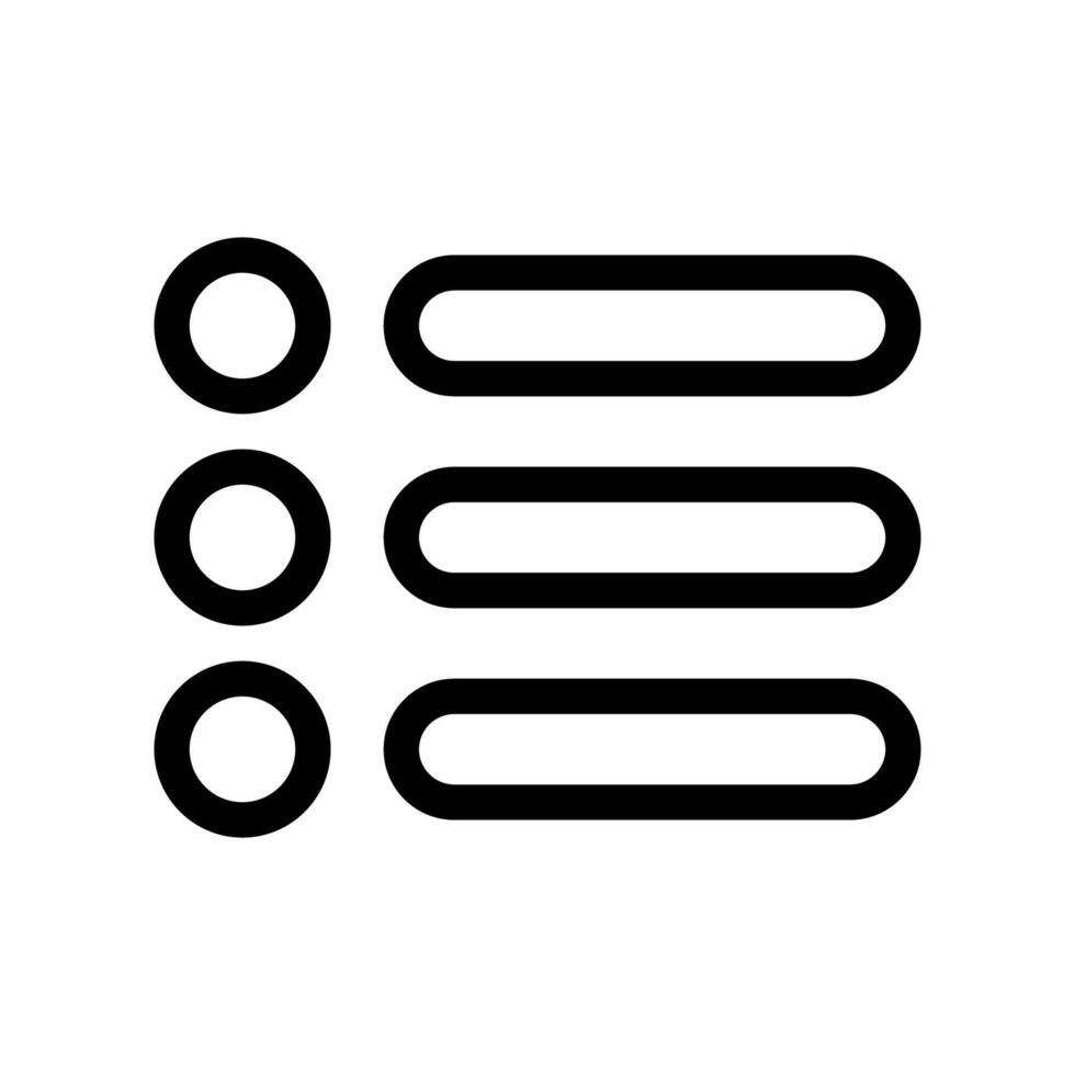 Bulleted List Icon Representing Menu Options or Sequential Items vector