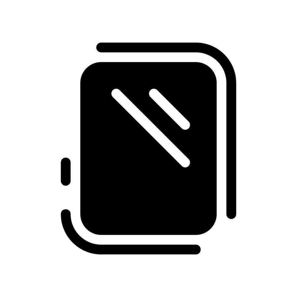 Simple Rectangular Wall Mirror Icon with Thin Frame Outline vector