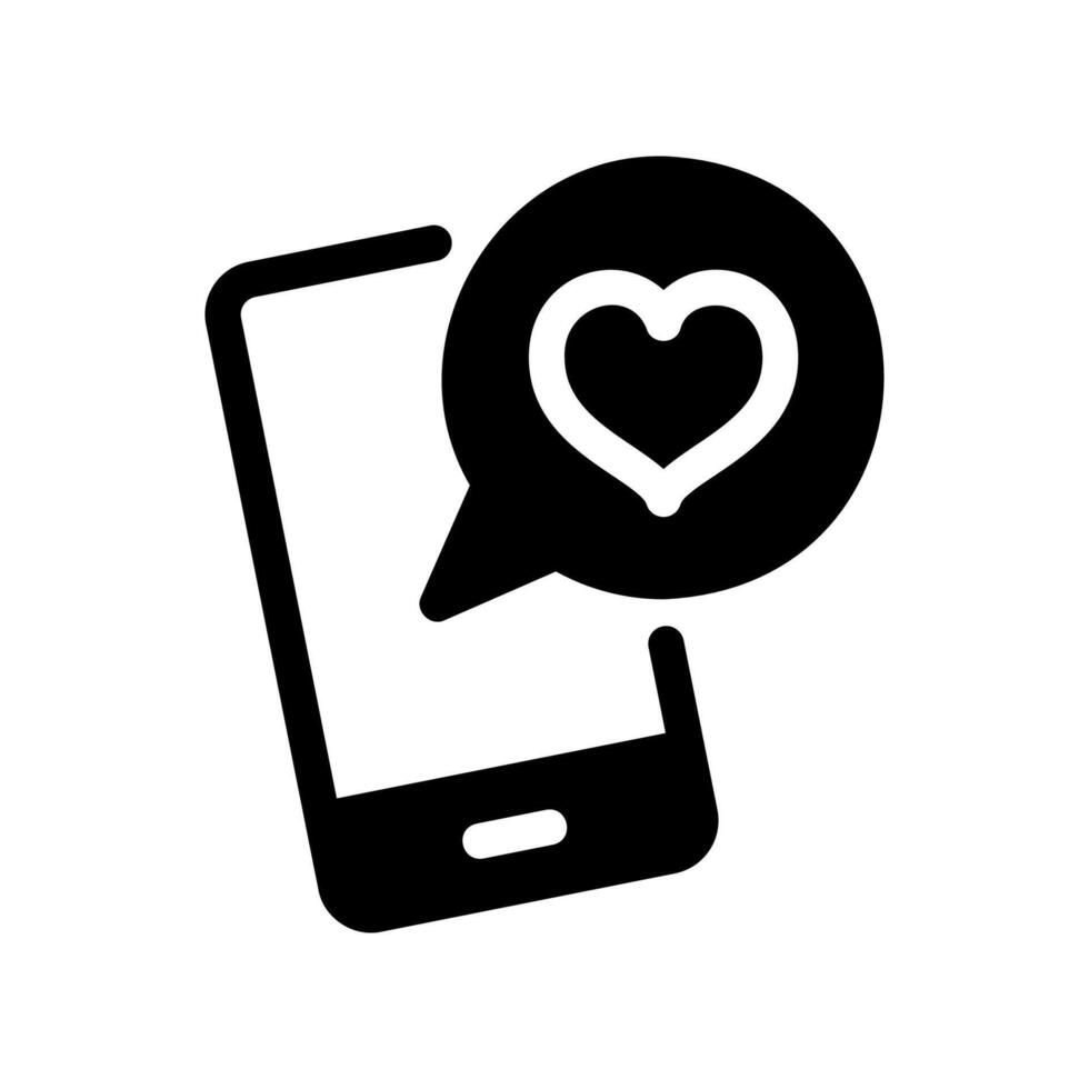Smartphone Displaying a Heart Icon in a Speech Bubble Message vector