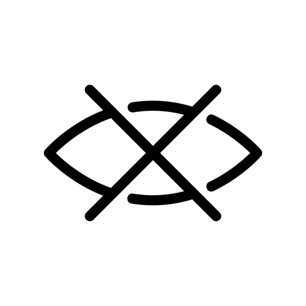 Eye Icon Marked with a Large X Indicating Deletion or Error State vector