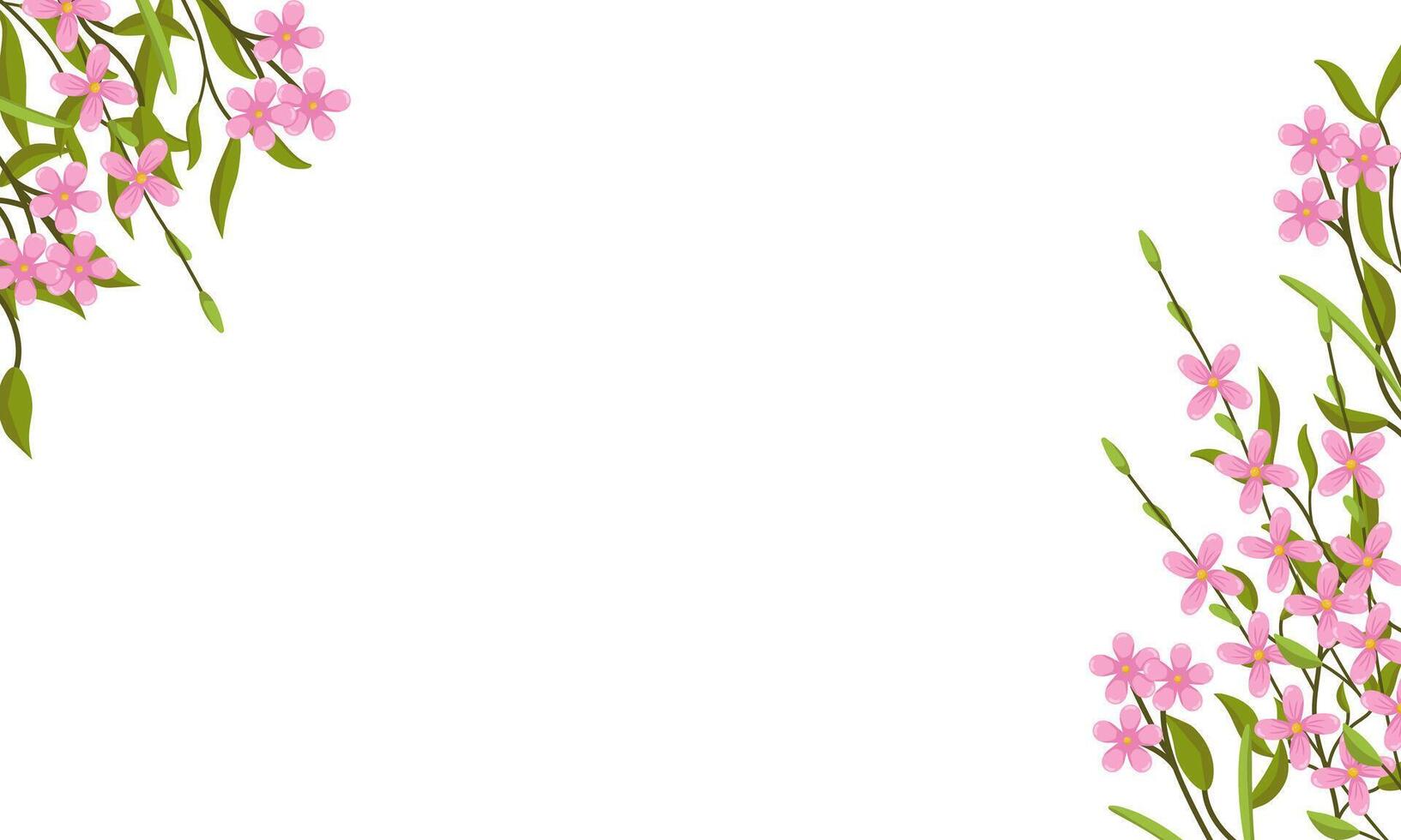 spring background with delicate flowers and space for text. Botanical illustration for cards and invitations. vector