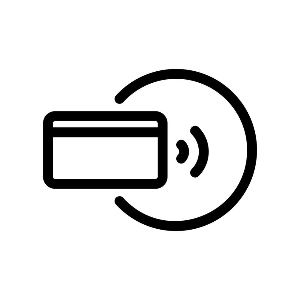 Credit Card with Contactless Symbol Encircled for Payment Focus vector