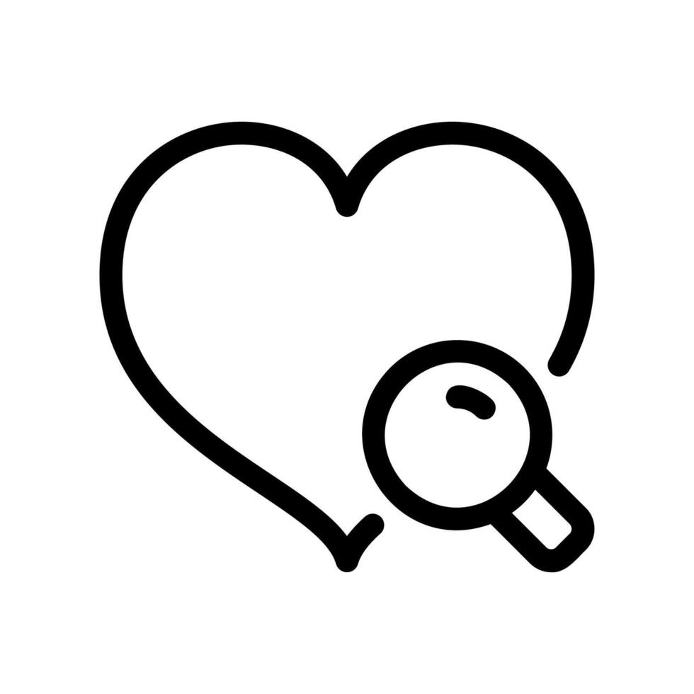 Heart Symbol with a Magnifying Glass vector