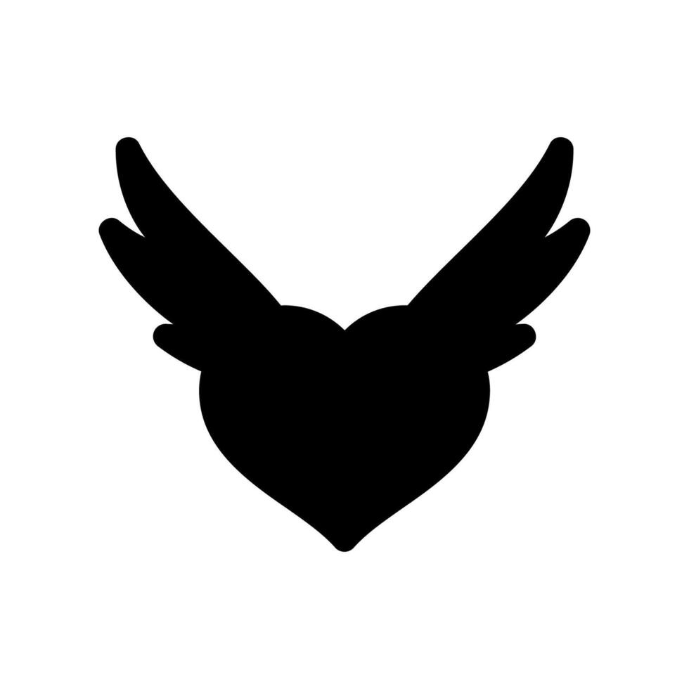 Soaring heart symbol with wings representing freedom of love and romance flight vector