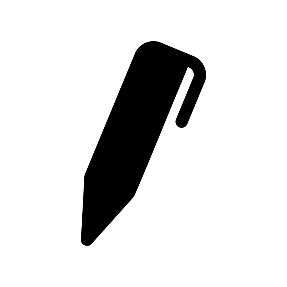 Isolated Black Stylus or Pen Icon for Digital Input or Signature vector