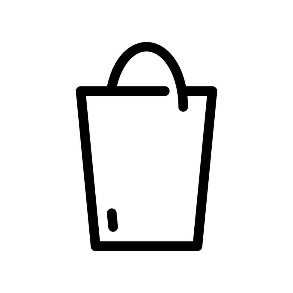 Black Bucket Icon with Handle on White Background vector