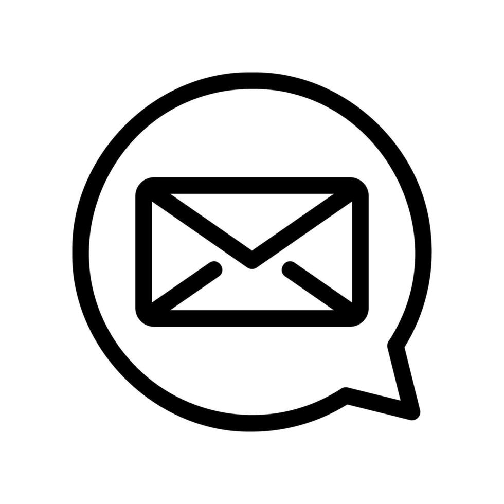 Envelope Icon within a Speech Bubble Signifying a New Message or Mail Alert vector