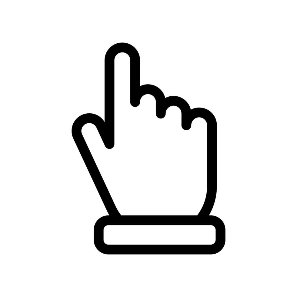 Outline Hand Pointer Icon with Index Finger Extended Upwards vector