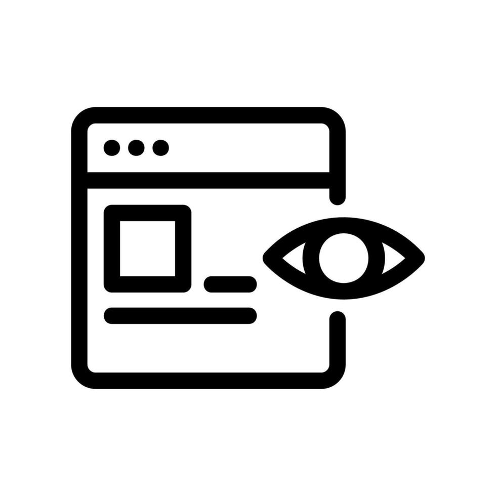 Web Page or Document Icon with an Eye Symbol Signifying View Option vector
