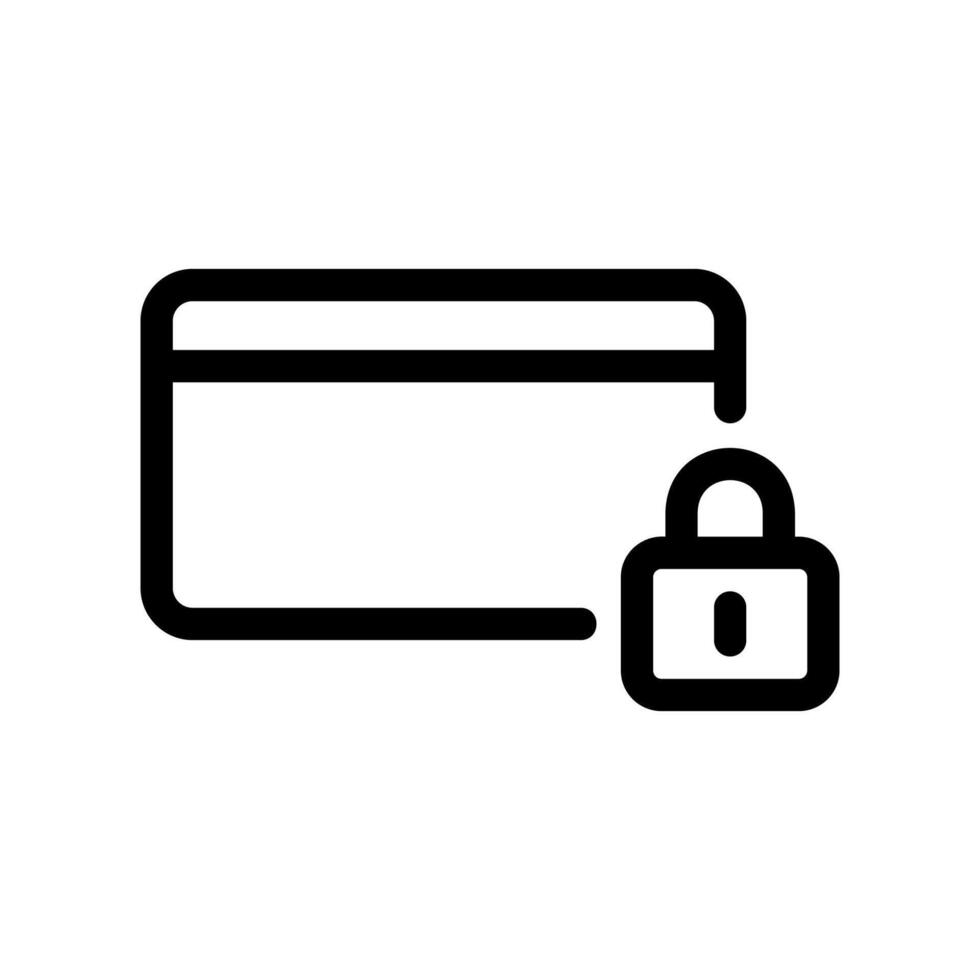 Locked Secure Credit Card with Padlock Symbol vector