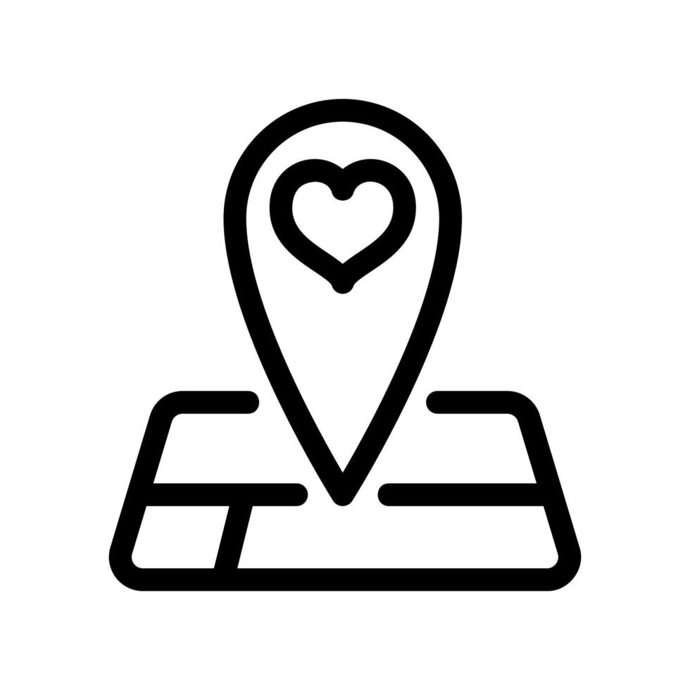 Map Location Pin with Heart on a Map vector