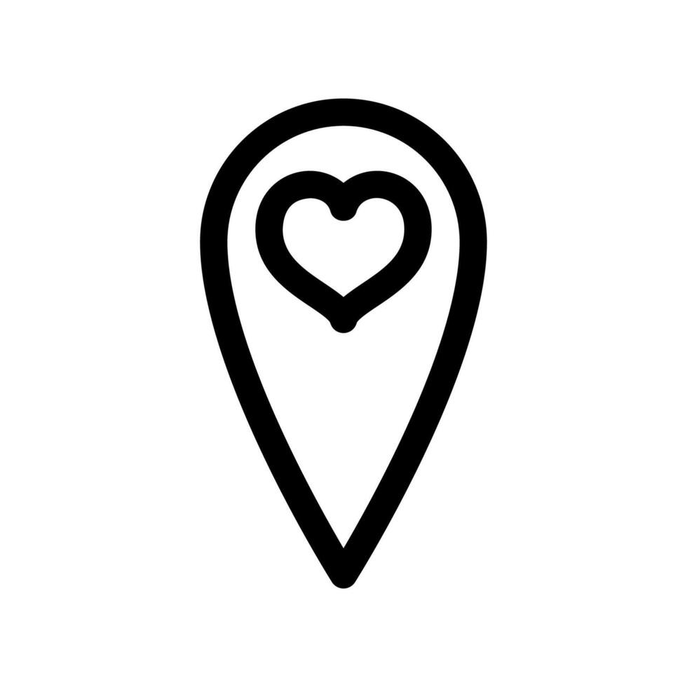 Map Pin Location Marker with Heart Symbol vector