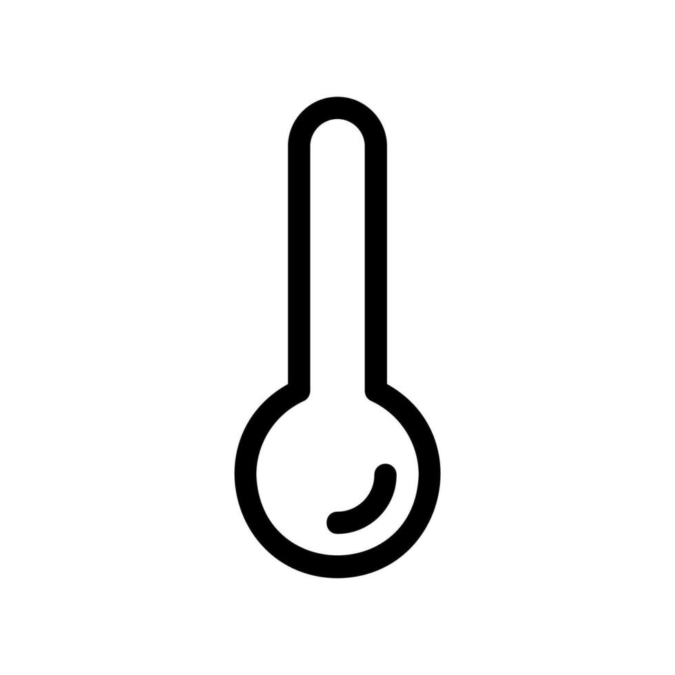 Black Thermometer Icon for Temperature Measurement on White vector