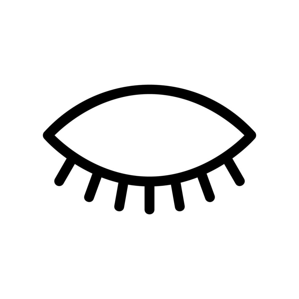 Serenely Closed Eye Icon with Evenly Spaced Upper Eyelashes Graphic vector