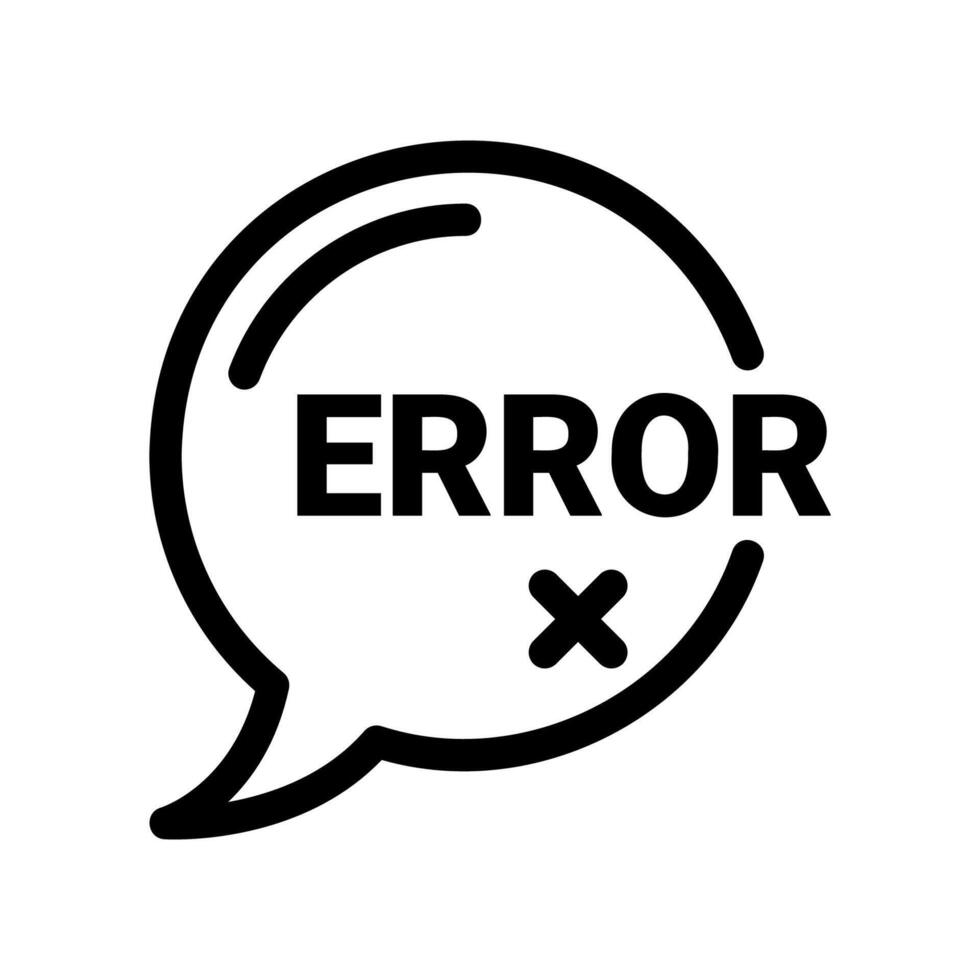 Speech Bubble Icon Containing Error Message vector