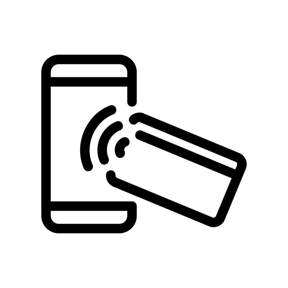 Smartphone Enabling Contactless Payment with a Credit Card Icon vector