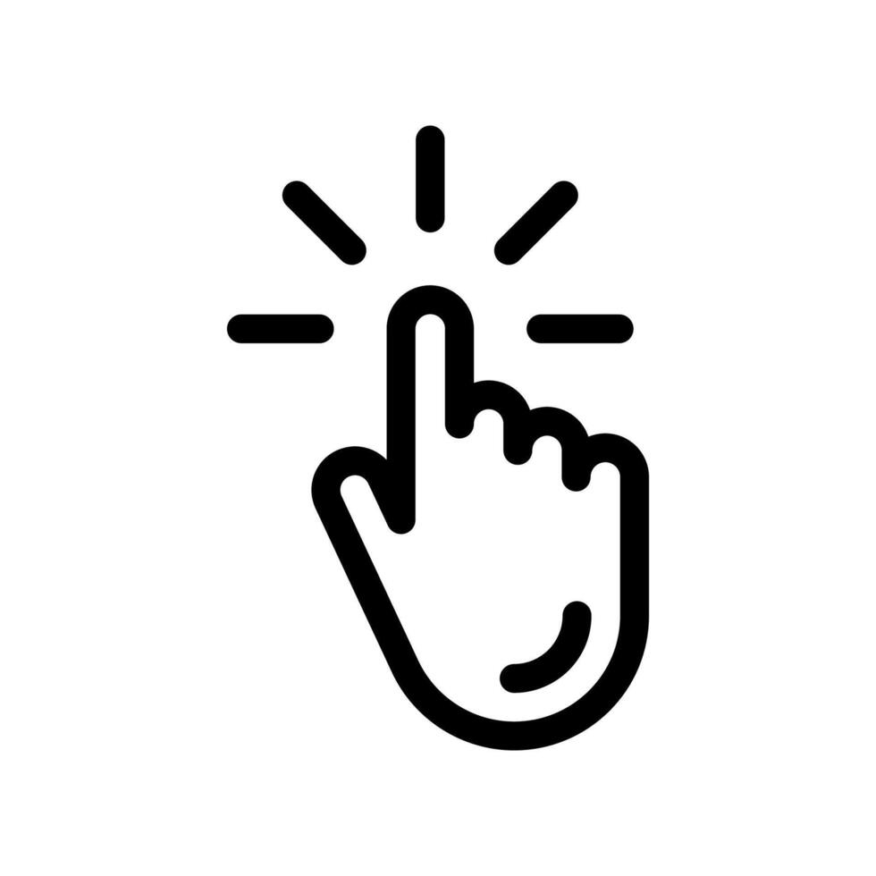 Cursor Hand Symbol with Activation Effect for Interactive Element vector