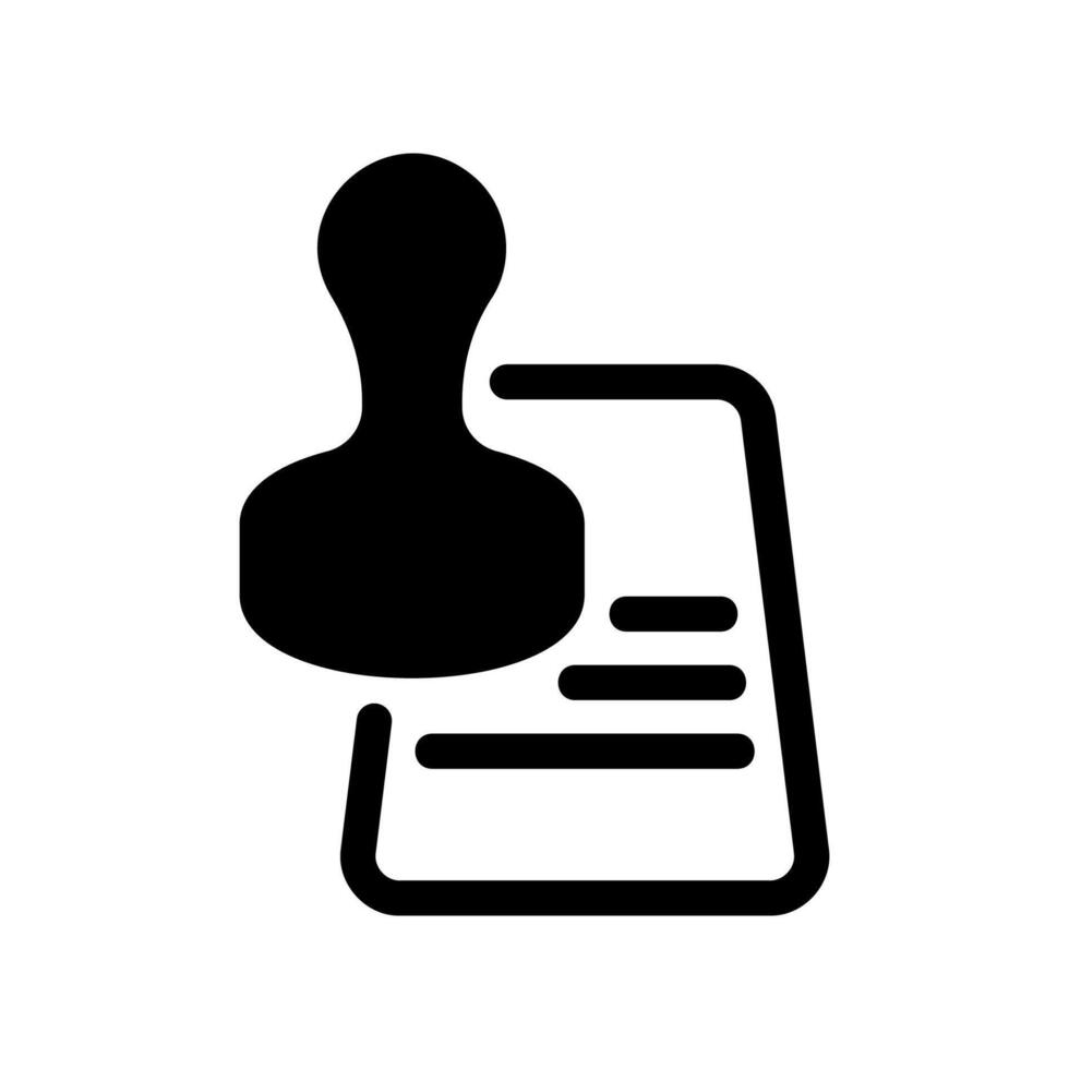 Document with Rubber Stamp for Official Certification in Black vector