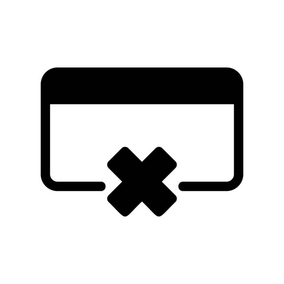 Credit Card with a Prominent Cross Mark Indicating Transaction Failure vector