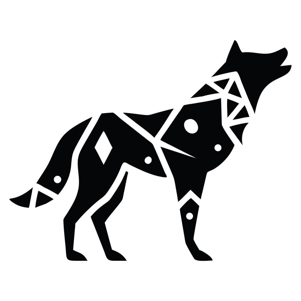 Geometric Wolf Silhouette Design Abstract Animal Art Graphic Canine Illustration vector