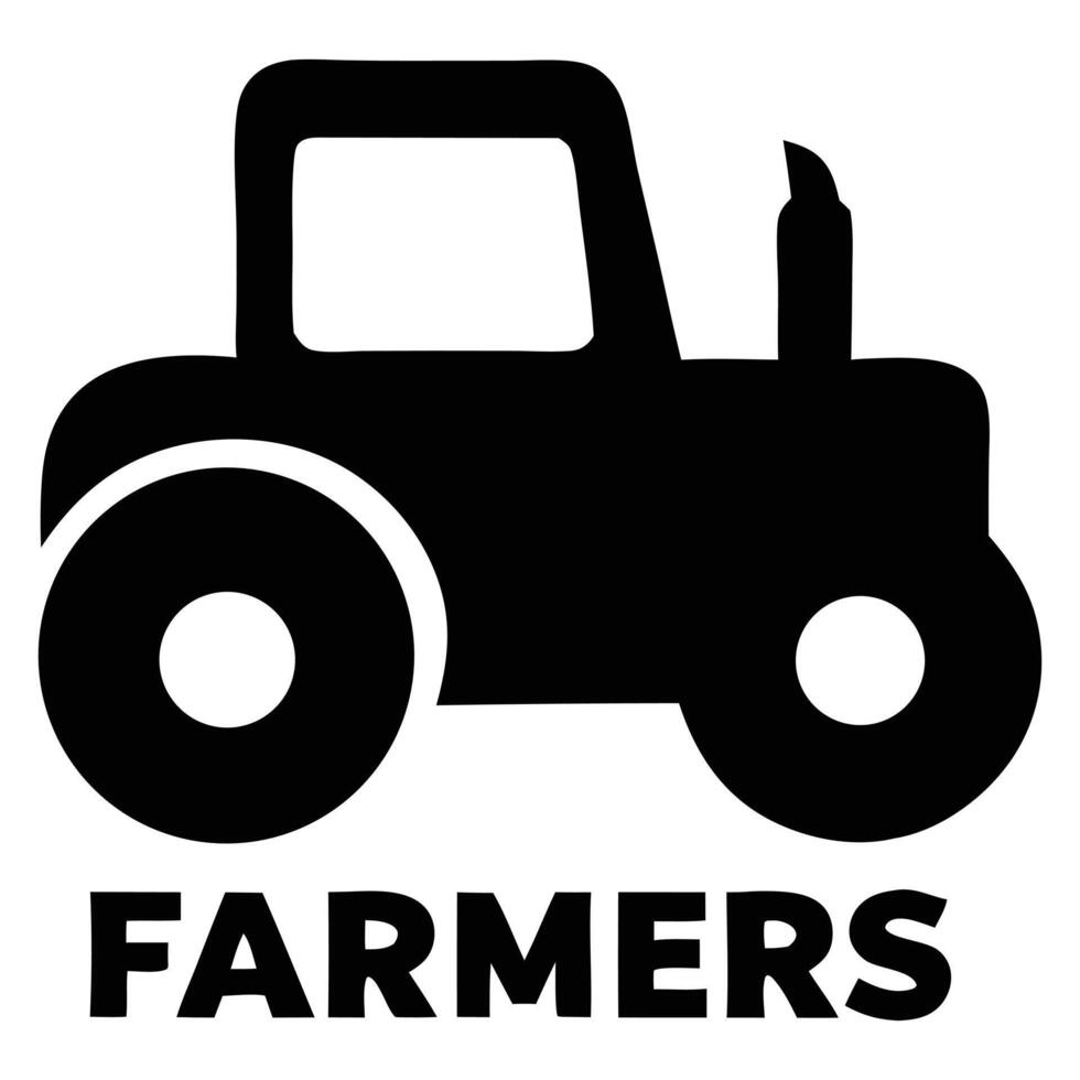Farmers Market Tractor Logo Design Agriculture Farming Rural Countryside Graphic vector