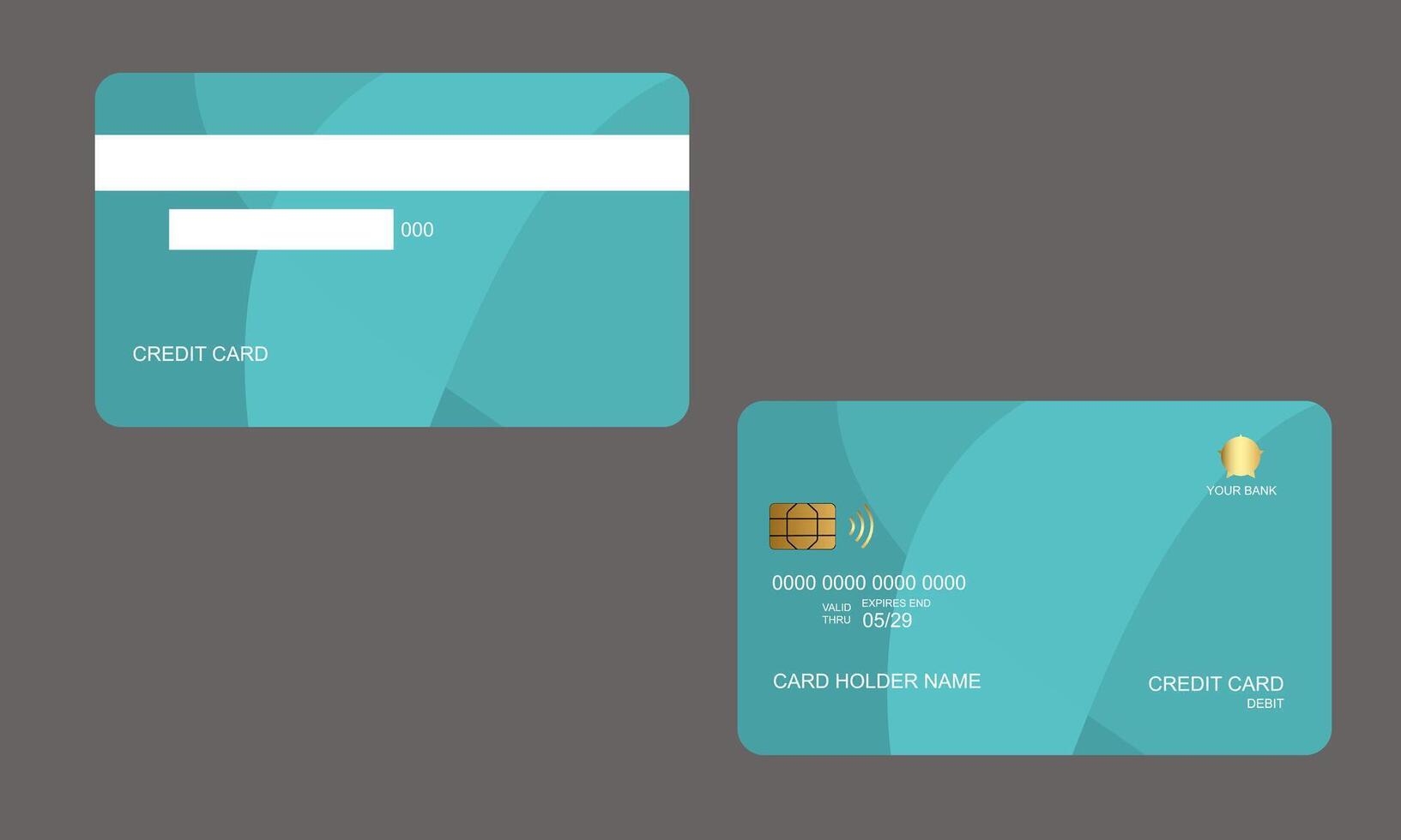 Set of Credit Cards Shapes Light Green Colors vector