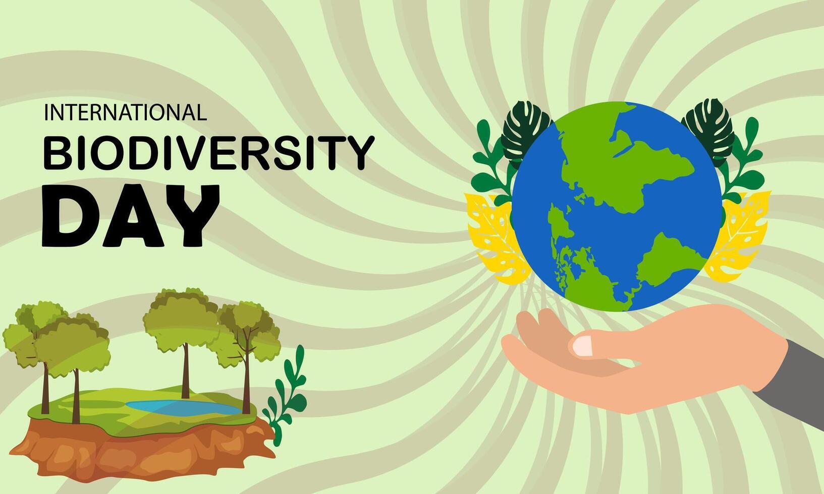 International Day for Biological Diversity On Top Palm vector