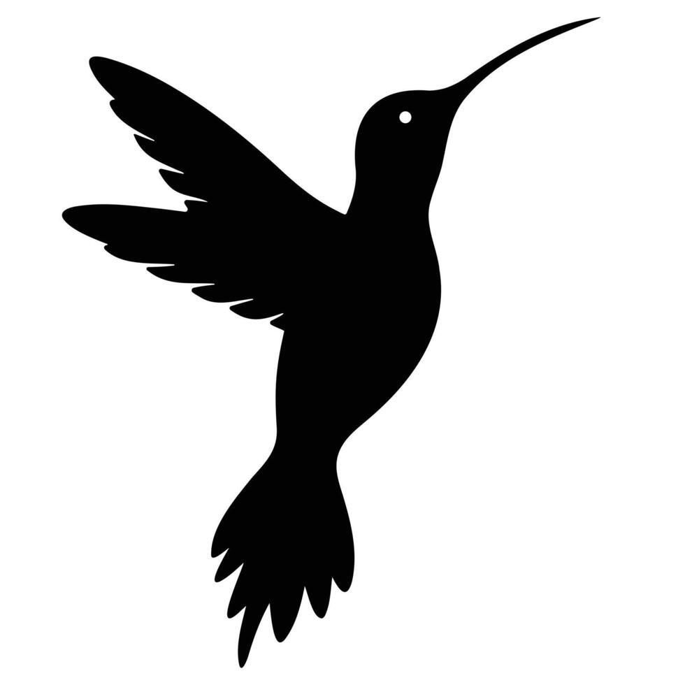 Minimalist Hummingbird Silhouette vector