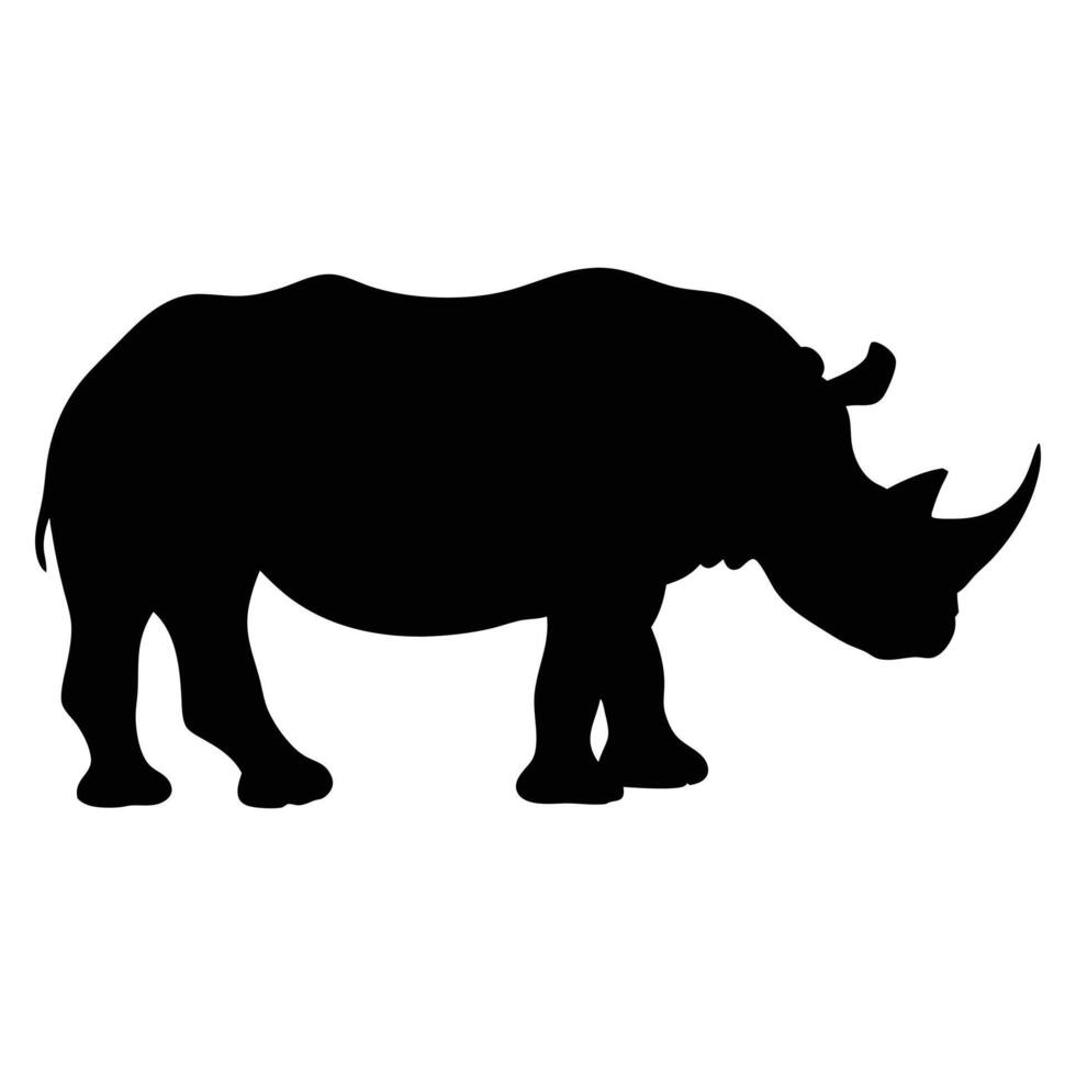Powerful Rhino Silhouette Illustration Perfect for Wildlife Designs Logos and African Safari Themed Projects vector