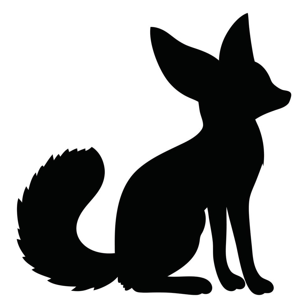 Minimalist Fox Silhouette Silhouette art vector