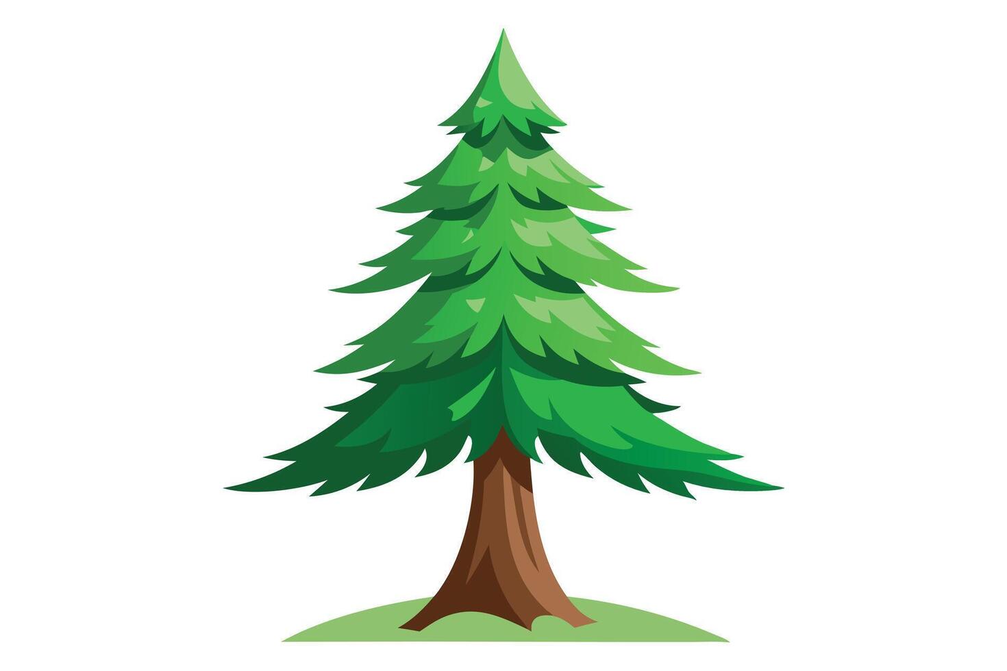 Vibrant illustration of a lush evergreen tree. vector