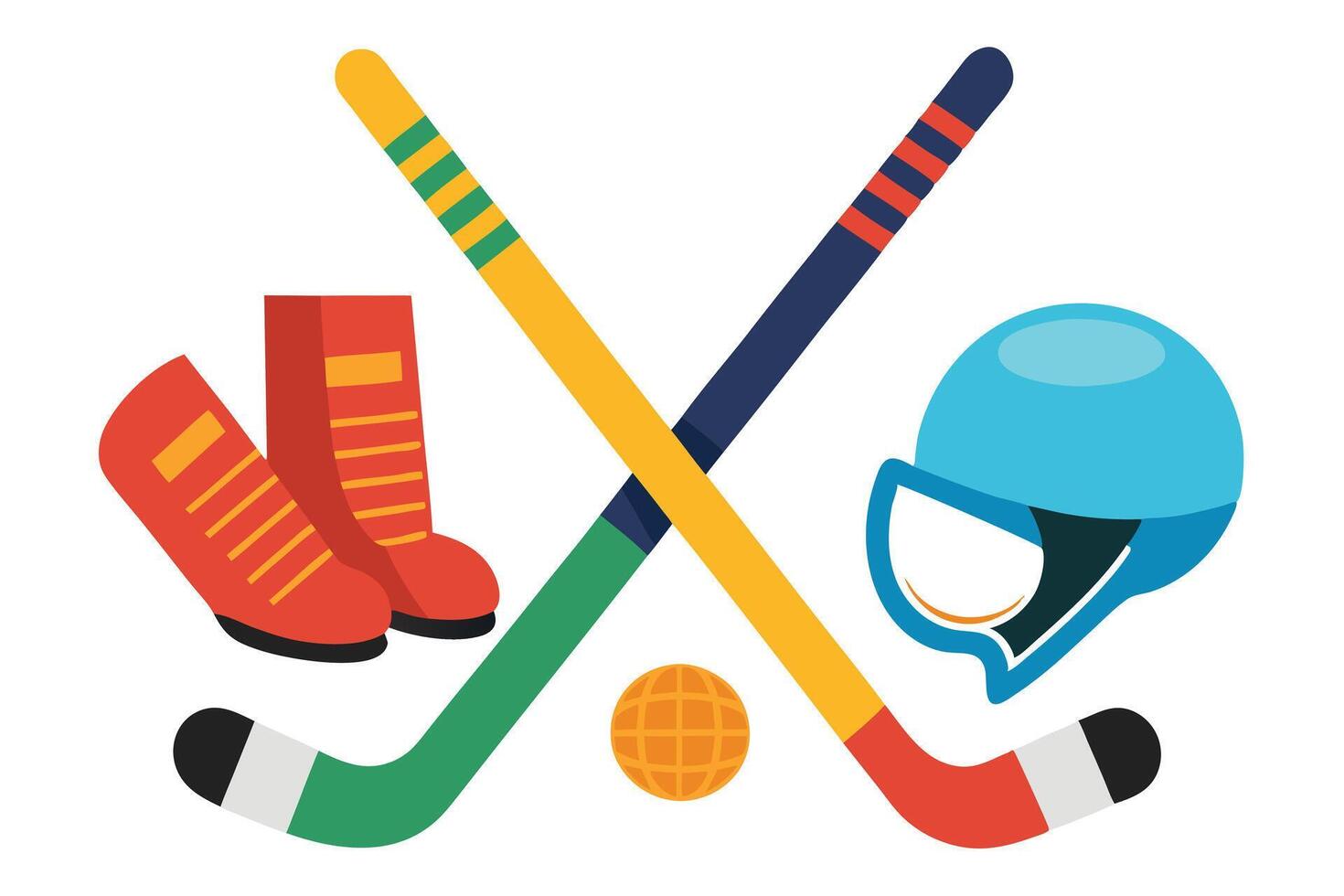 Colorful Ice Hockey Equipment Illustration vector