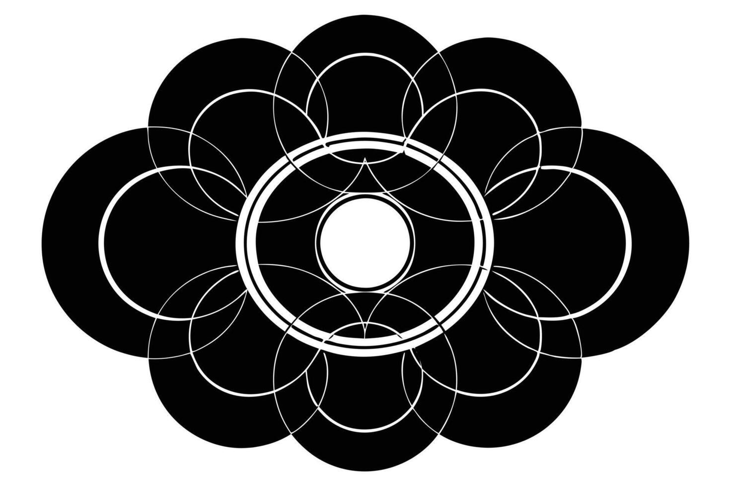 Black and White Circle Design vector
