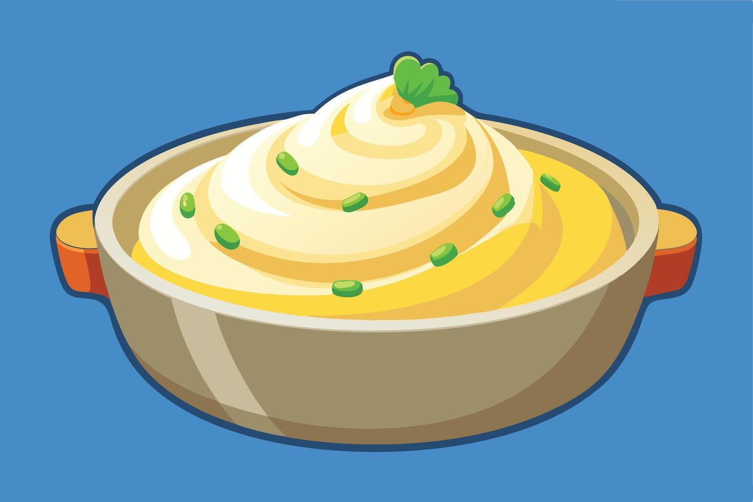 Creamy Mashed Potatoes in a Dish, Perfect for Stock Photography. vector