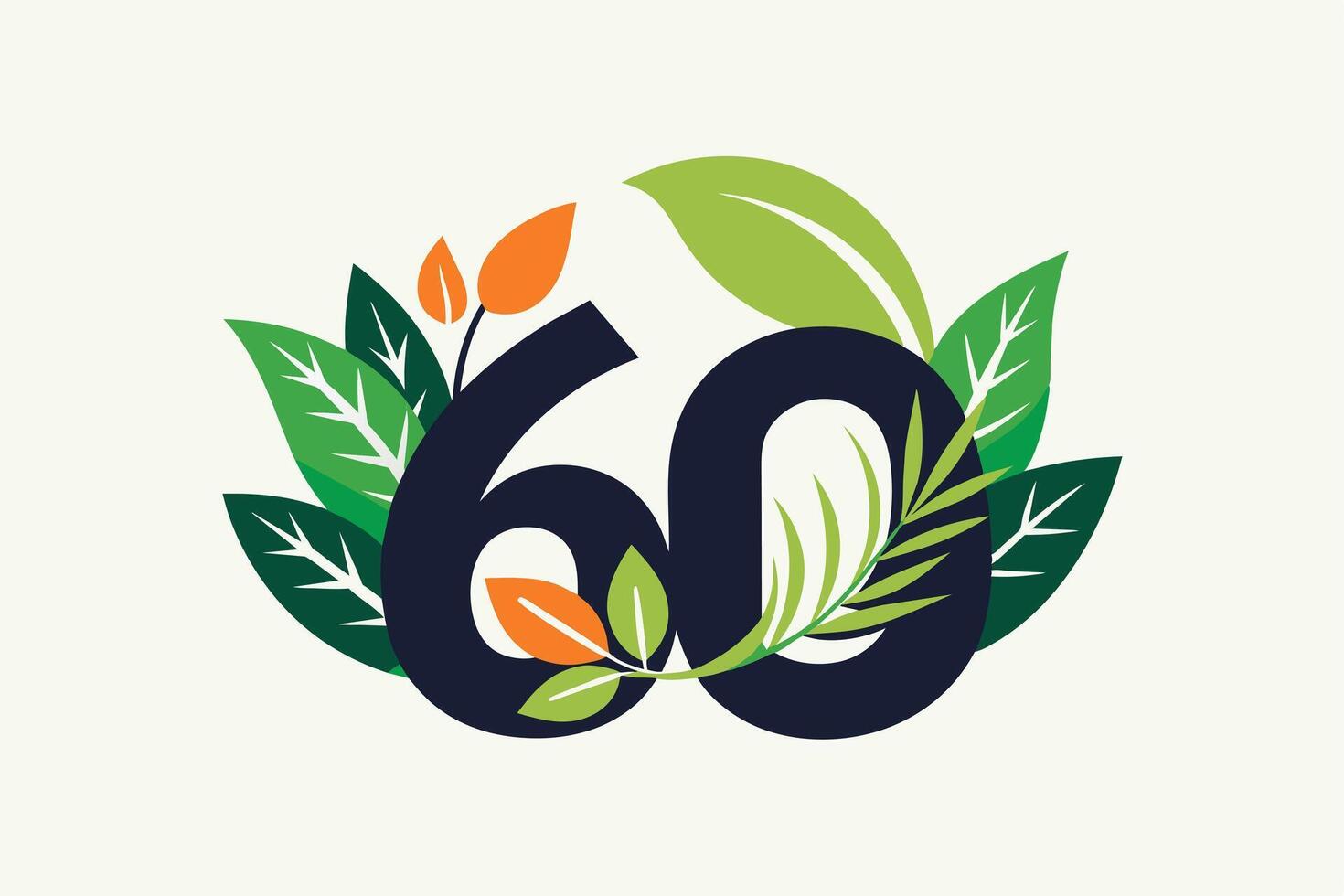 Sixty Years Celebrated with Lush Floral Design vector