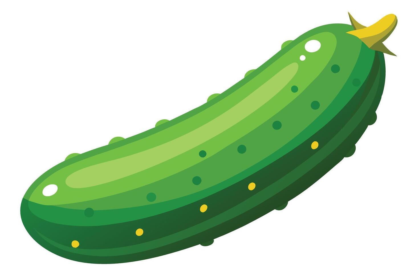 Vibrant cartoon illustration of a fresh cucumber. vector
