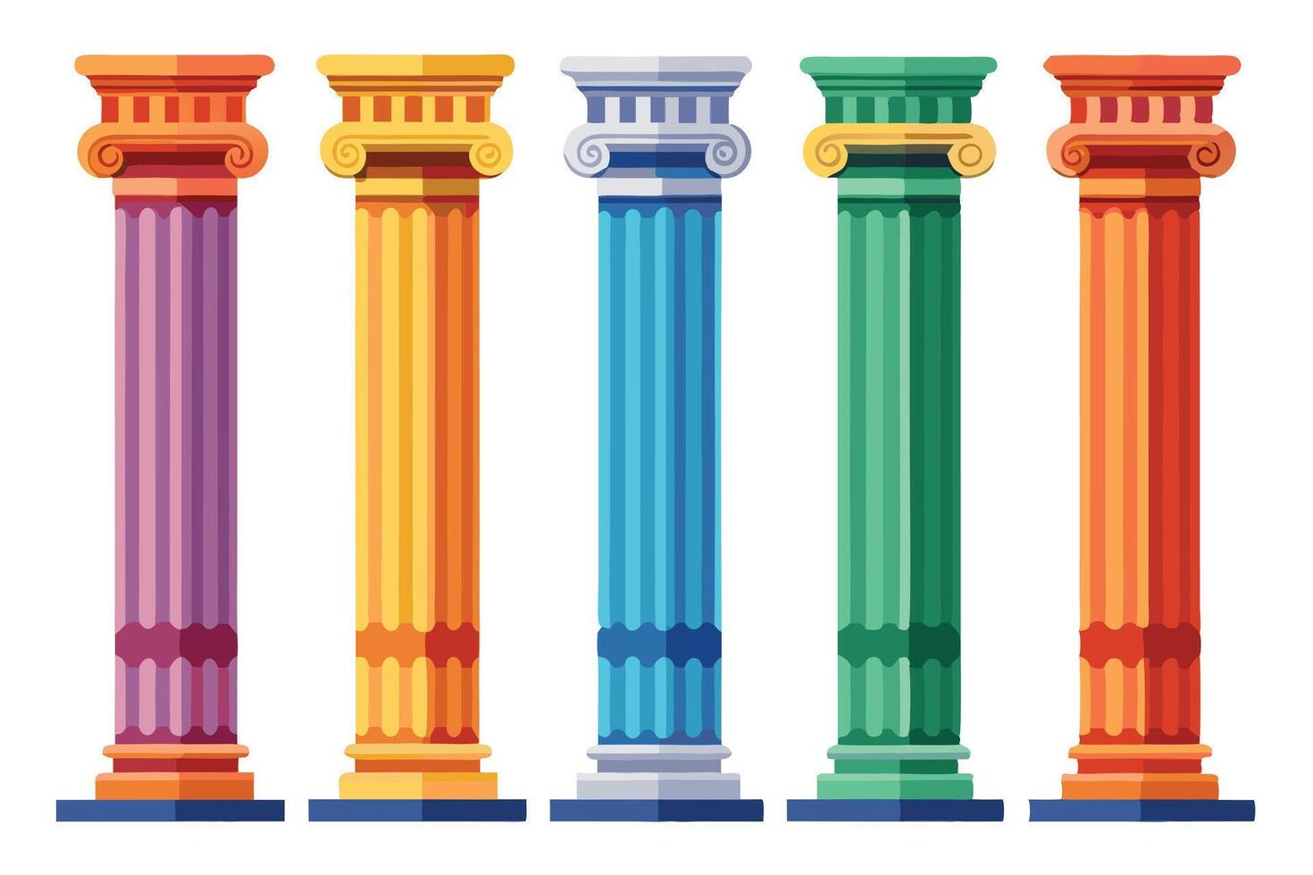 Colorful Classic Columns Illustration vector